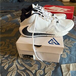 Nike White and Black Basketball Shoes. “Greek Freak” Giannis